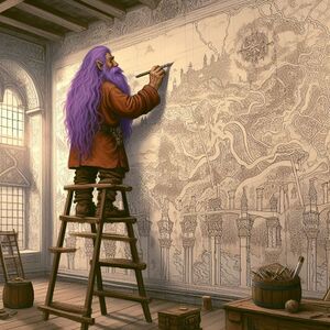 Teemon a Baldur's Gate-i királyi palota falán dolgozik