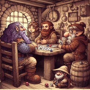 Teemon és játékostársai Mujibar the Foolish-t játszanak