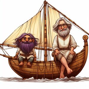 Teemon és mestere a hajón